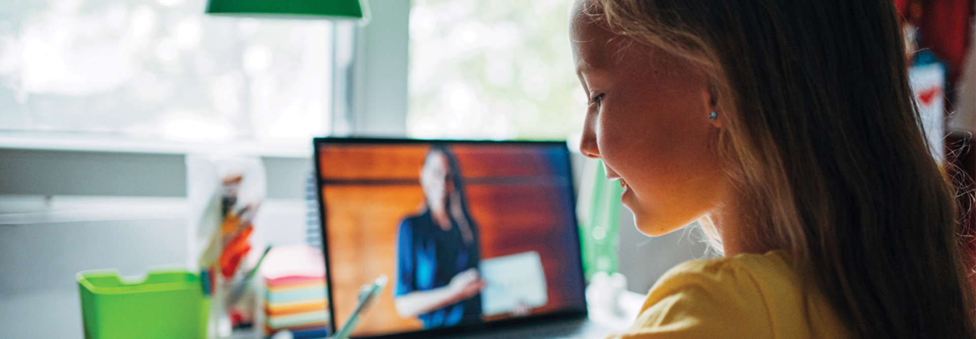 Student engaged in remote learning