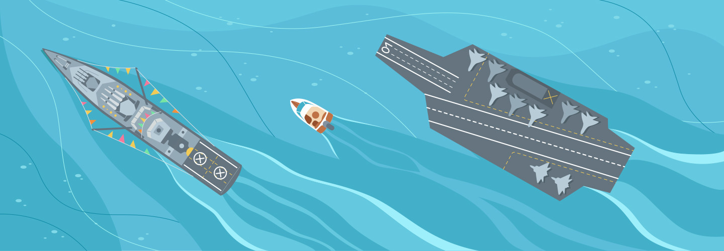 Illustration of battleships