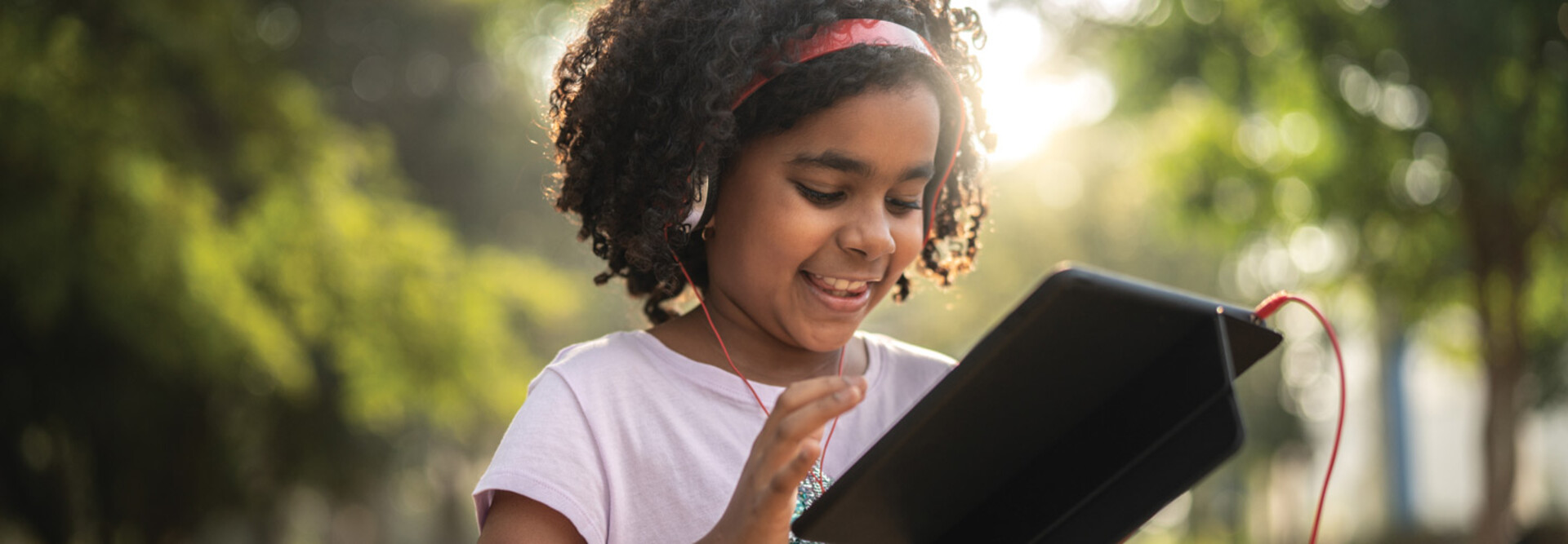Student using tablet