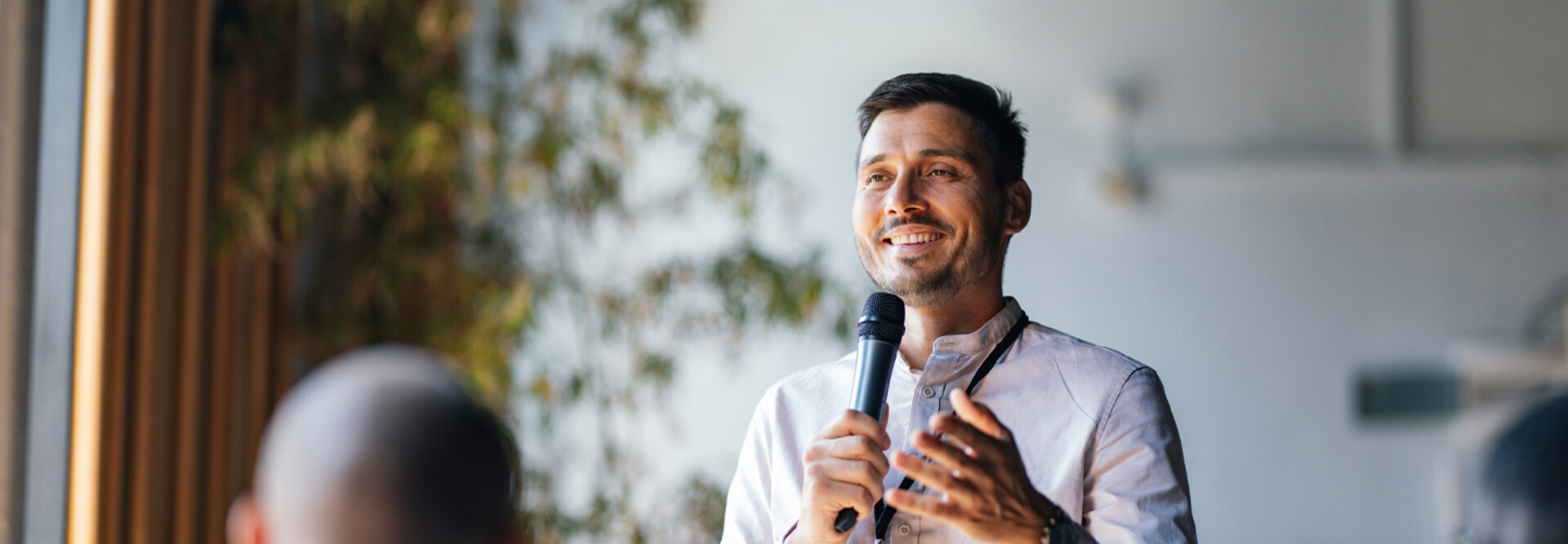 Person speaking at event