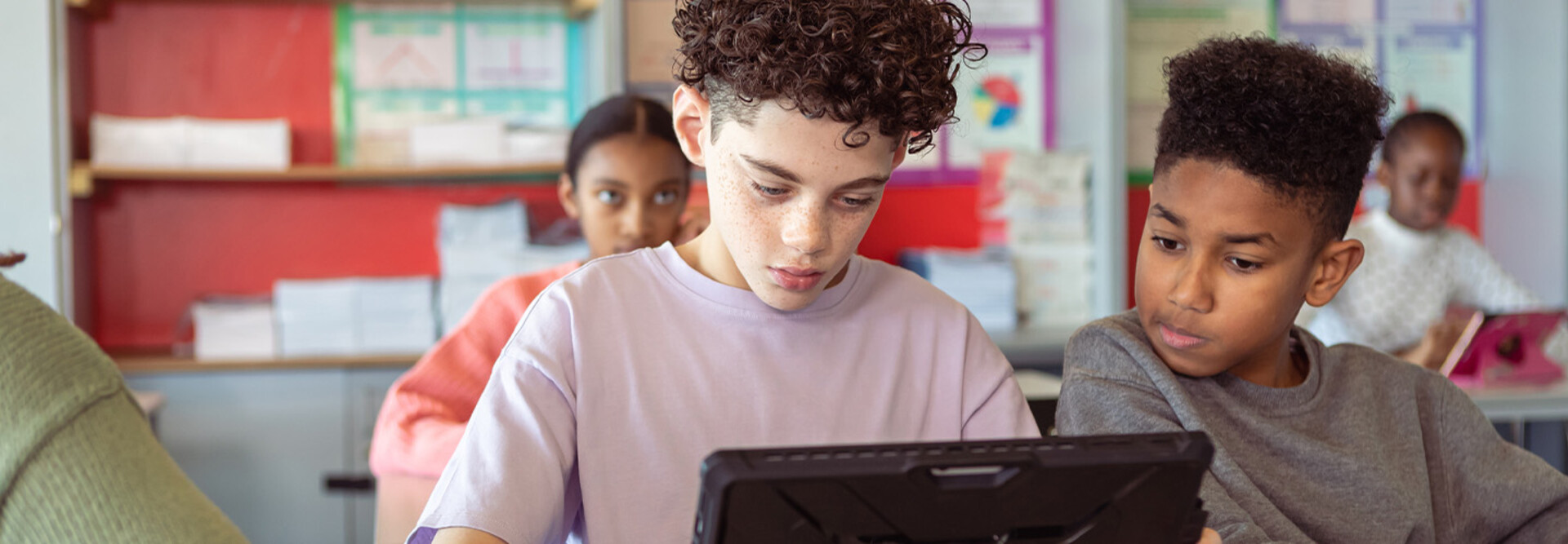 Students using Wi-Fi connected devices