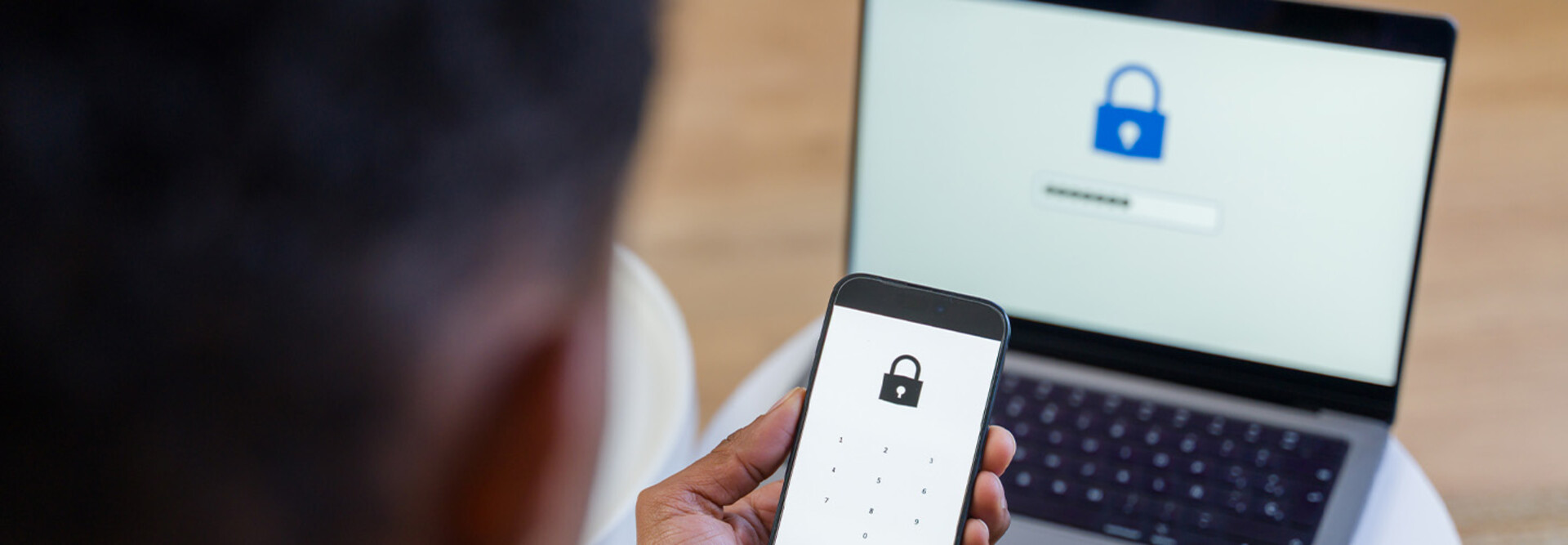 Person using MFA at login