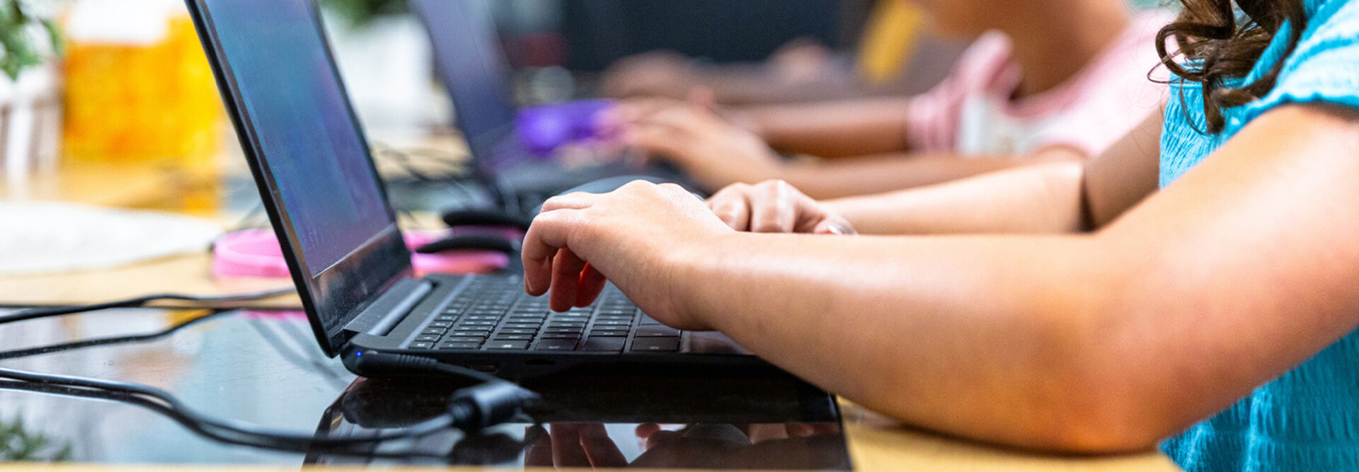 Students using devices