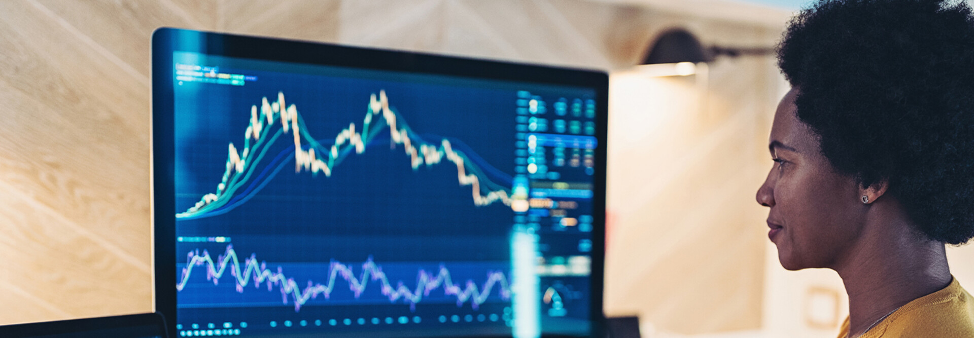 Person looking at financial data