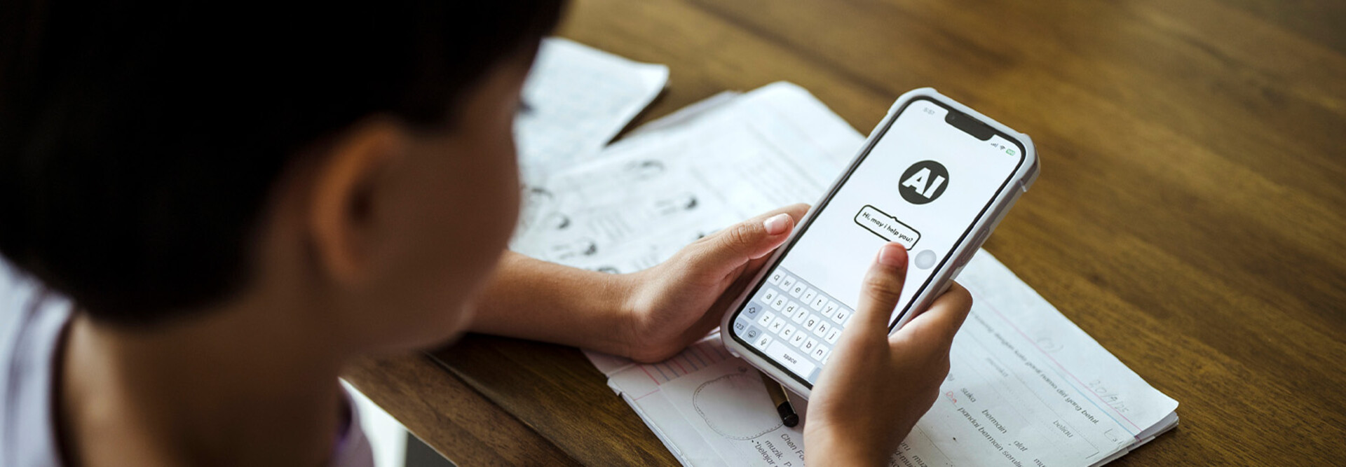Student using AI in class