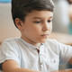 Elementary student using laptop