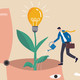 Illustration of person growing an idea