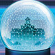 illustration of school building in a snow globe