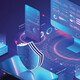 illustration of shield and tech representing managed security 