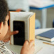 Student using phone during class