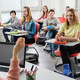 Large group of high school students in class