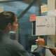 Team reviewing analytics for a meeting
