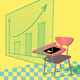 Illustration of desk and virtual board