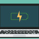 Illustrated laptop with low battery