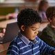 Students using computers in classroom