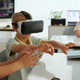 Kids using VR headsets