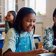 Students using computers