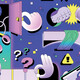 Illustration of devices and the number five