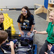 Students working on a robotics project