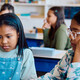 Students using computers