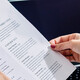 Person reviewing resume