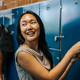 High school students in hallway