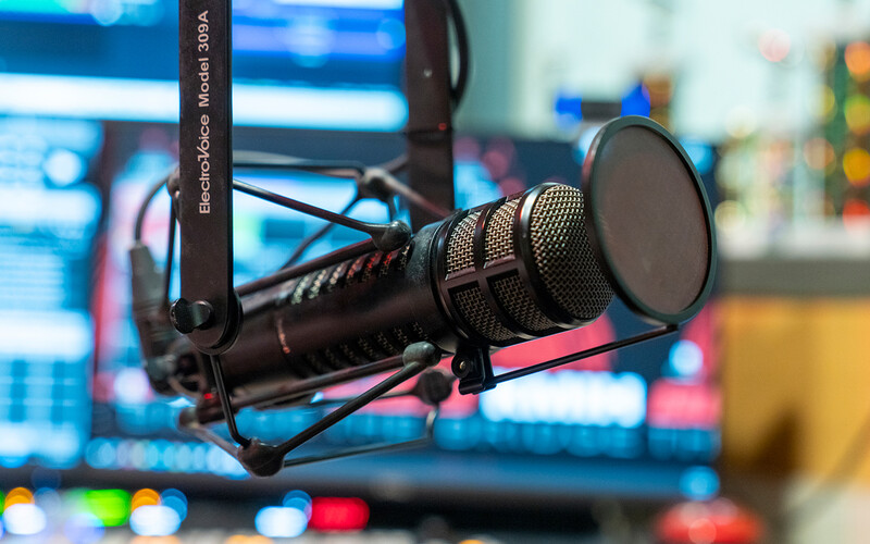 Close up of a microphone