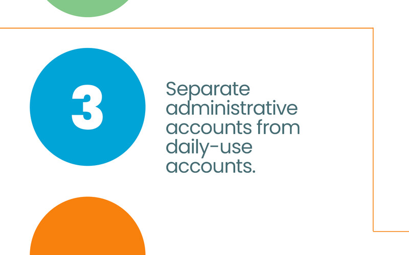 Separate administrative accounts from daily-use accounts.