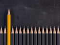 Pencil above other pencils