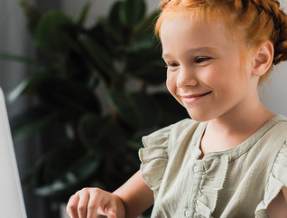 Young girl making a video call
