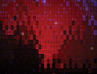digital pixel screen dark red 