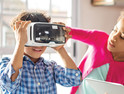 Kids use AR devices for education