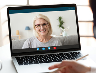 Woman smiling on video call