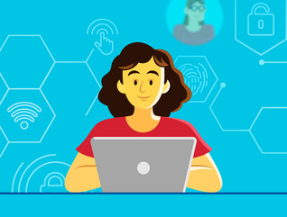 Educator using a chromebook illustration