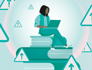 Illustration of person working on laptop
