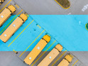 Network Modernization Hero - Aerial view of school buses
