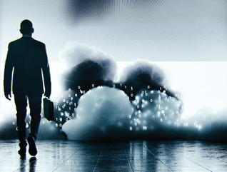 Businessman arriving in the office
