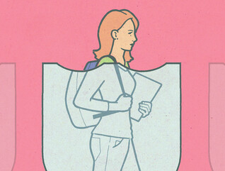 illustration of cybersecurity shield over k12 student