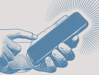 Illustration of person using smartphone