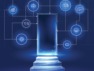 Digital step future education concept