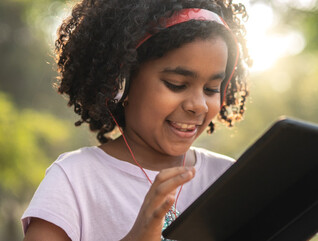 Student using tablet