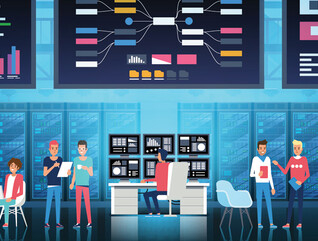 Office concept with data center