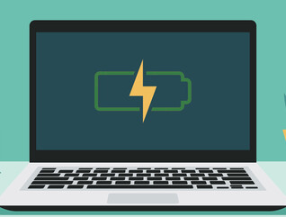 Illustrated laptop with low battery