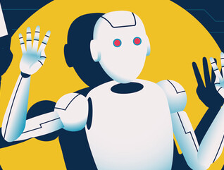 Robot in a spotlight