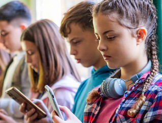 Kids using mobile devices