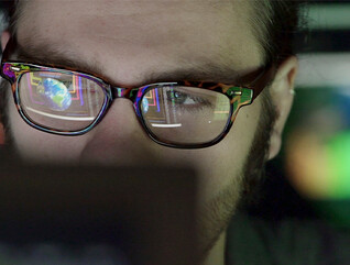 Hacker using computer