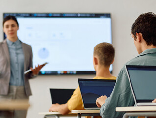 Students using tech