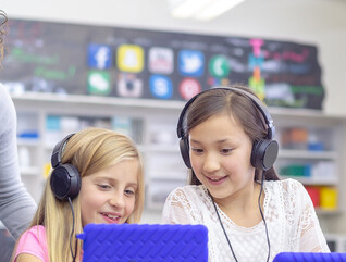 Students using tablets