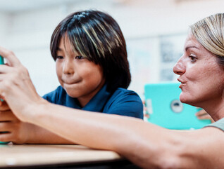 Student using tablet