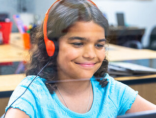 Student using computer